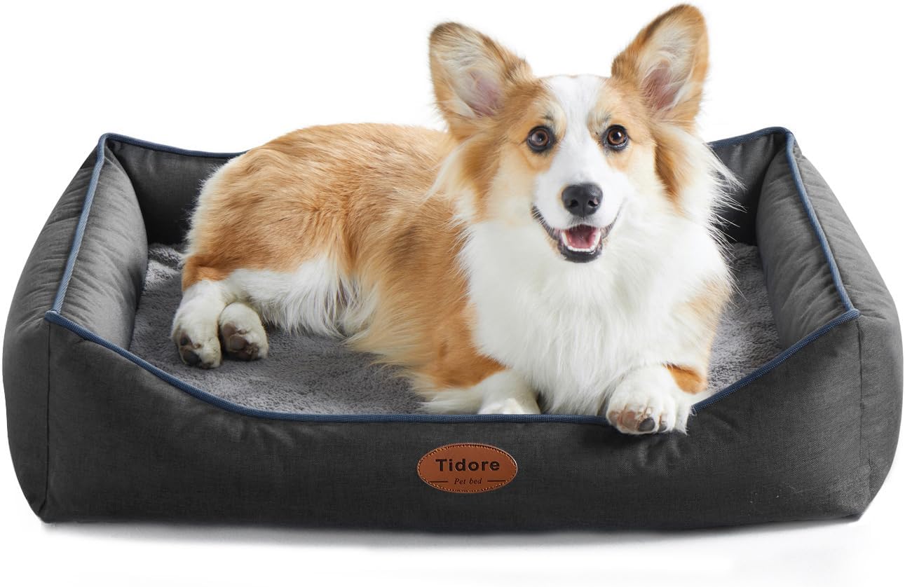 Orthopedic Dog Beds for Medium Dogs, Durable Egg Crate Foam Sofa Dog Bed wit Washable Removable Cover,Waterproof Lining,Pet Bed for Large Dogs (Dark Grey, 31.5" L x 25.2" W x 7" Th) - Pet Explorer