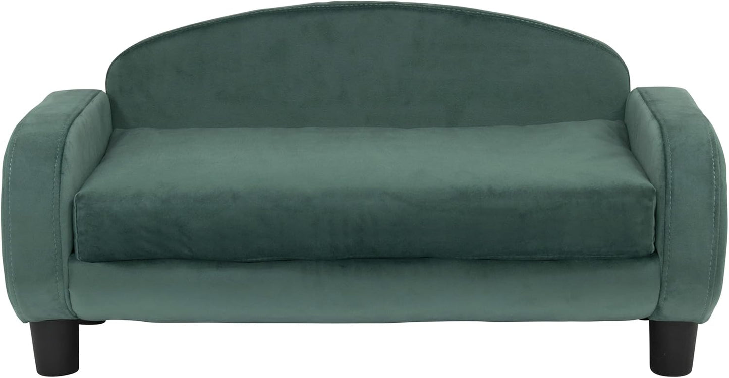 Paws & Purrs Cat Sofa Bed, Pet Couch for Indoor Cats Elevated Cat Beds with Removable Washable Mattress Cover for Kitten, Puppy or Small Animal- 31.5" Wide, Teal - Pet Explorer