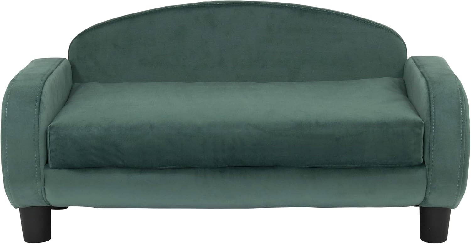 Paws & Purrs Cat Sofa Bed, Pet Couch for Indoor Cats Elevated Cat Beds with Removable Washable Mattress Cover for Kitten, Puppy or Small Animal- 31.5" Wide, Teal - Pet Explorer