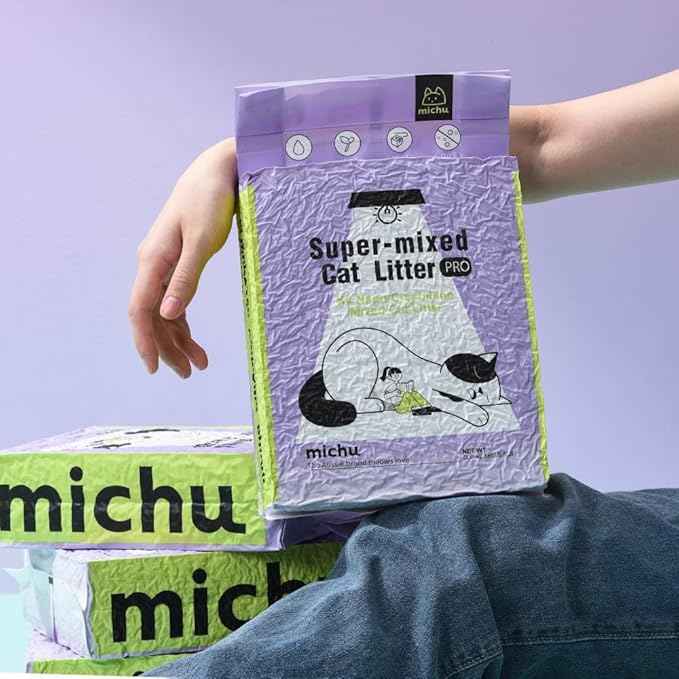 Michu Mixed Tofu Cat Litter, Heavy Duty Flushable Kitty Litter, 5.5Lb/88Oz (3 Pack, Original)