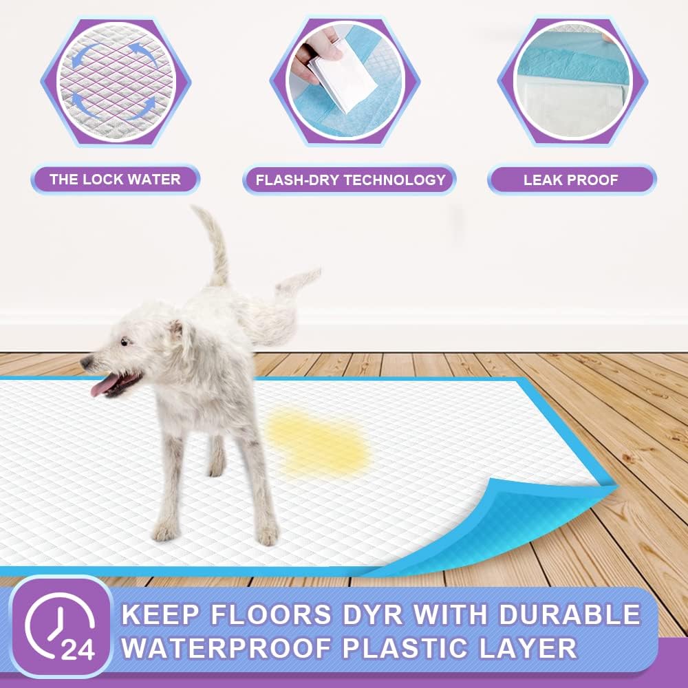 IMMCUTE Puppy Pee Pads 22"x23"-150 Count | Dog Pee Training Pads Super Absorbent & Leak-Proof | Disposable Pet Piddle and Potty Pads for Puppies | Dogs | Doggie| Cats | Rabbits - Pet Explorer