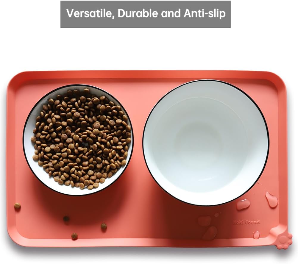 Hoki Found -Waterproof Pet Feeding Mats with High Lips - Multiple Size and Colors for Dogs, Cats & Others-BC - Pet Explorer