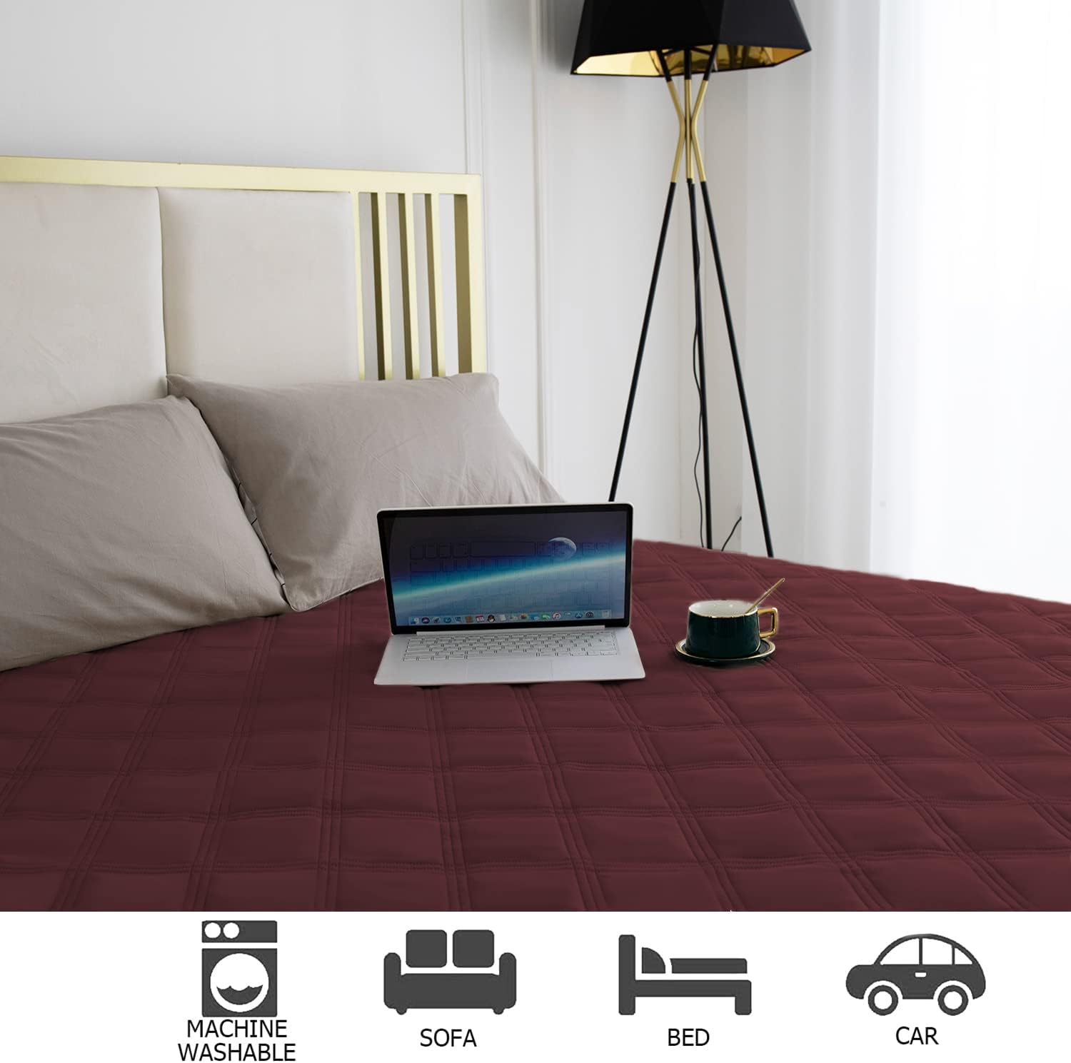 Ameritex Waterproof Dog Bed Cover Pet Blanket with Anti-Slip Back for Furniture Bed Couch Sofa (40x50 Inch (Pack of 1), Burgundy) - Pet Explorer