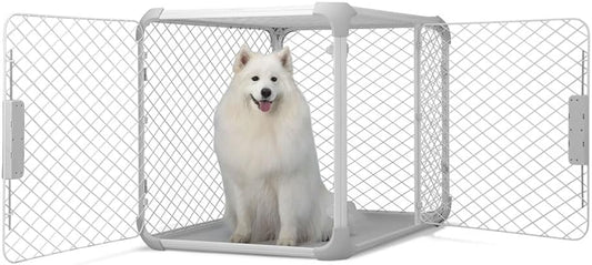 DIGGS Evolv Dog Crate - Slim, Durable Dog Kennel with Removable Ceiling Panel and Modular Design - Safe, Stylish, Convenient (Ash, Large) - Pet Explorer