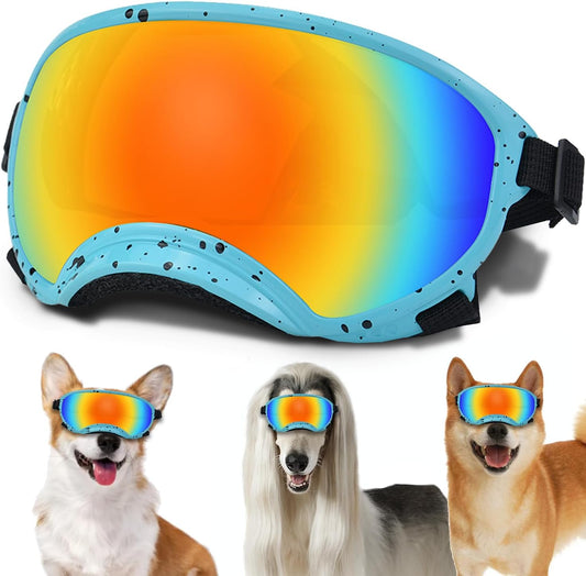 Medium Dog Sunglasses with Adjustable Strap UV Protection, Winproof Dog Puppy Sunglasses, Suitable for Medium Dog Pet Glasses, Dogs Eyes Protection,Soft Dog Goggles - Pet Explorer