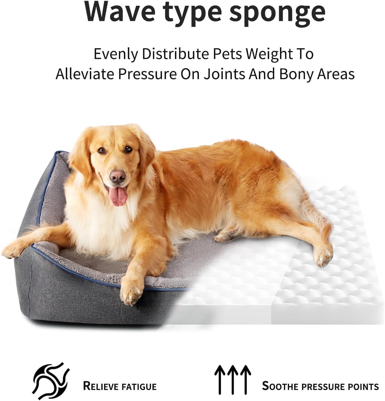 Orthopedic Dog Beds for Medium Dogs, Durable Egg Crate Foam Sofa Dog Bed wit Washable Removable Cover,Waterproof Lining,Pet Bed for Large Dogs (Dark Grey-Velvet, 26.4" L x 21.7" W x 6.2" Th) - Pet Explorer