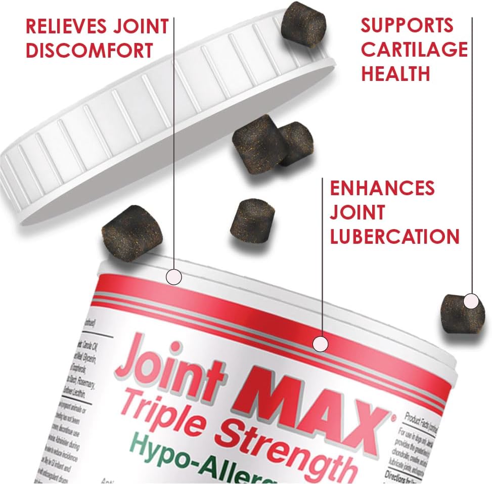 Triple Strength Hypo-Allergenic Soft Chews for Dogs - Hip and Joint Support Supplement with Glucosamine, Chondroitin, & MSM - Made in The USA - 120 Soft Chews - Pet Explorer