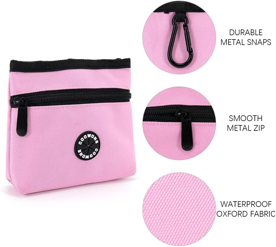 COOWONE Dog Treat Pouch with Pet Training Clicker, Detachable Dog Puppy Training Treat Bag, 900D Oxford Cloth Magnetic Closure Small Dog Walking Bag for Travel or Outdoor Use - Pet Explorer