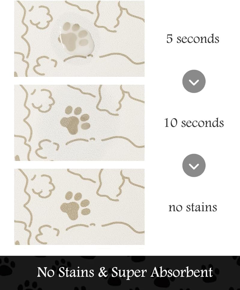 Pet Feeding Mat-Absorbent Dog Mat for Food and Water Bowl-No Stains Quick Dry Water Dispenser Mat-Dog Accessories Pet Supplies-Bowl for Messy Drinkers（FRAMEDOGS,23"x34" - Pet Explorer