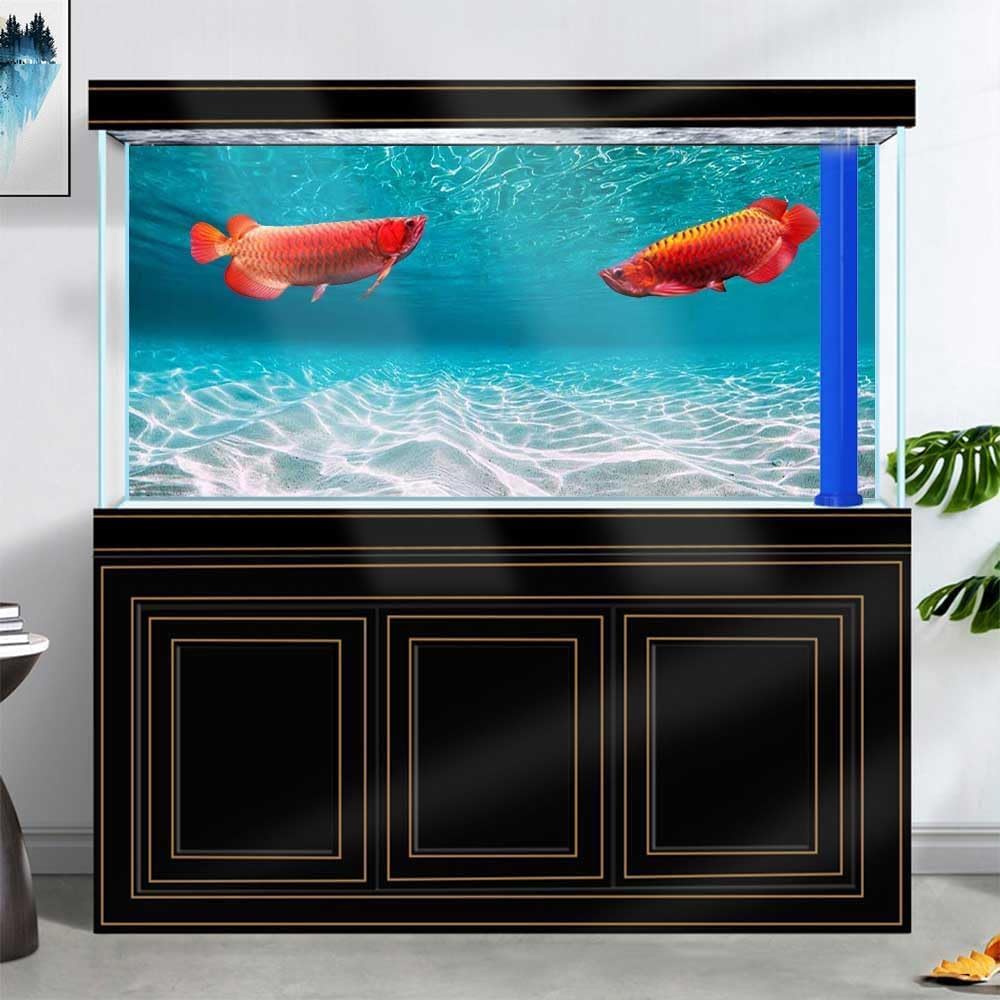 72X18IN Natural Undersea Aquarium Background, Undersea Beach Fish Tank Background, with 8 EVA Double-Sided Tape - Pet Explorer