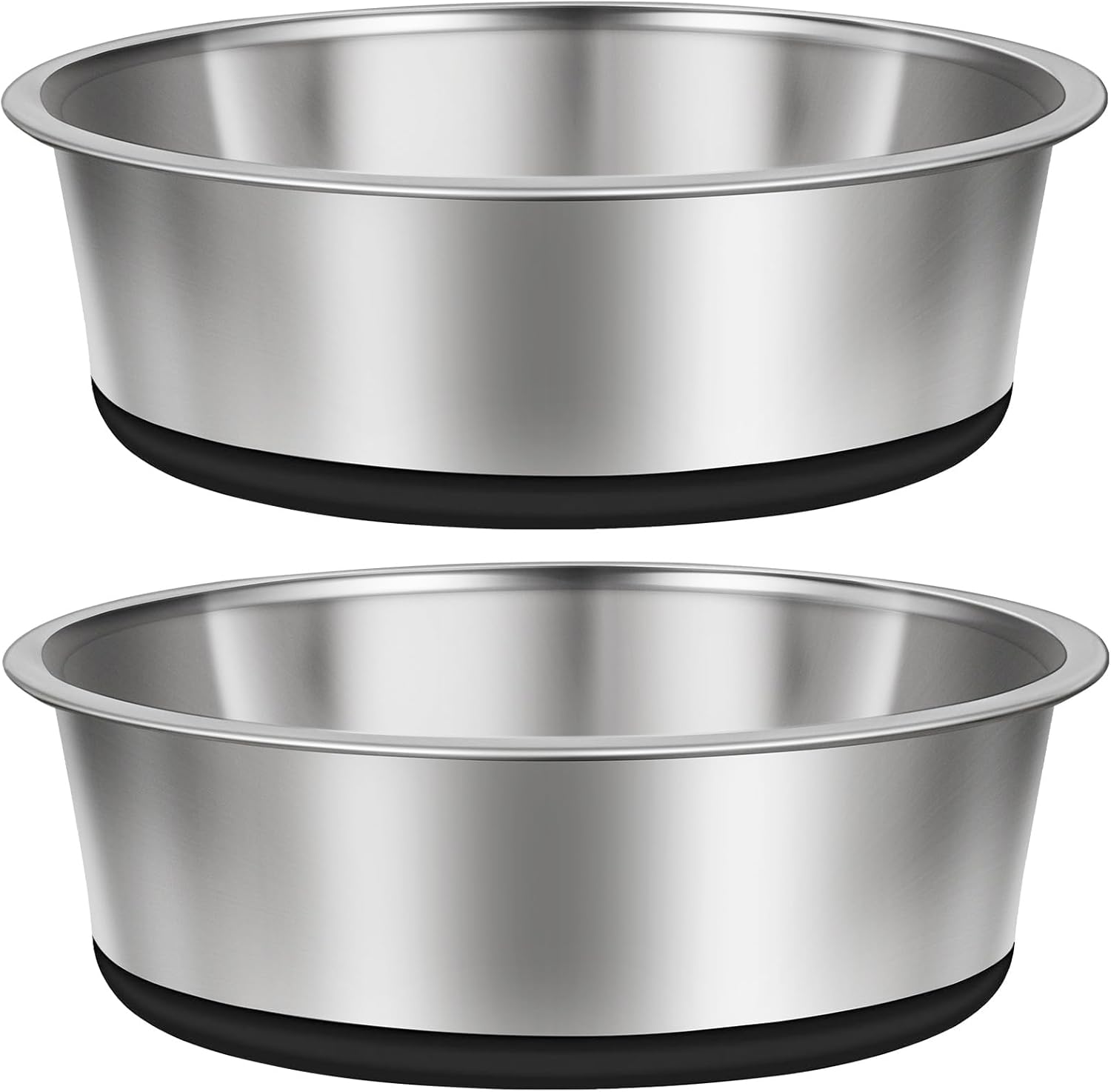 Taglory 2 Cup Stainless Steel Dog Bowls Set of 2 for Food and Water, Silicone Base Anti-Slip, Rust Resistant, Extra Thick Metal Dog Bowl for Cats and Puppies, 17oz, Black - Pet Explorer