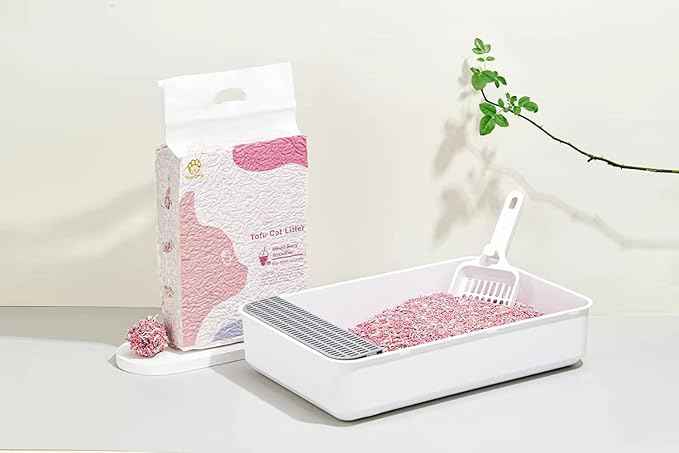 Tofu Cat Litter, Flushable, 100% Natural and Biodegradable, Quick Clumping and Dust Free, Odor Control Ultra Absorbent, Strong Deodorizer with Maximum Water Solubility,6 lbs/Bag
