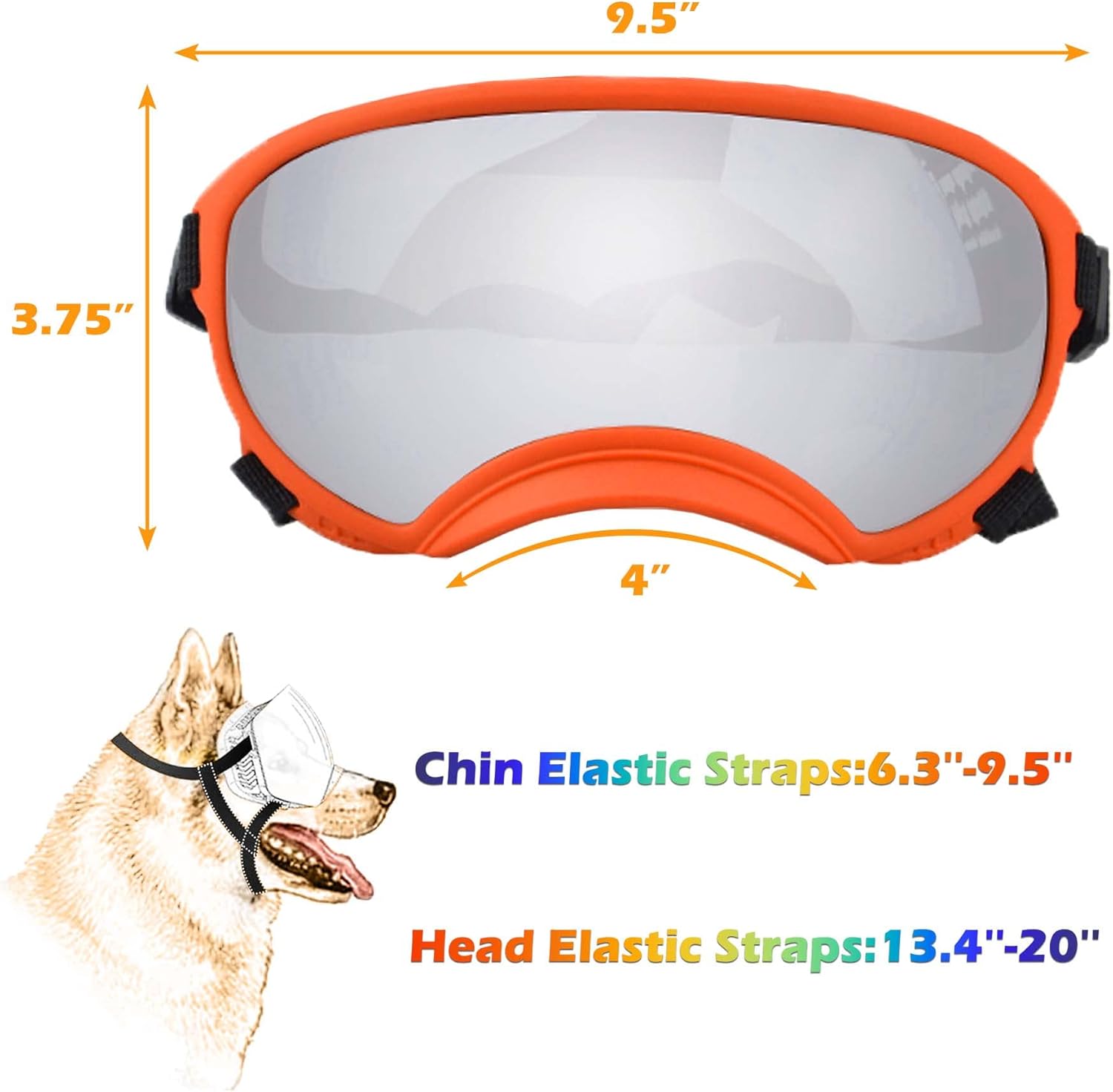 Dog Sunglasses, Large, UV Protection, Adjustable Strap, Soft Foam, Black - Pet Explorer