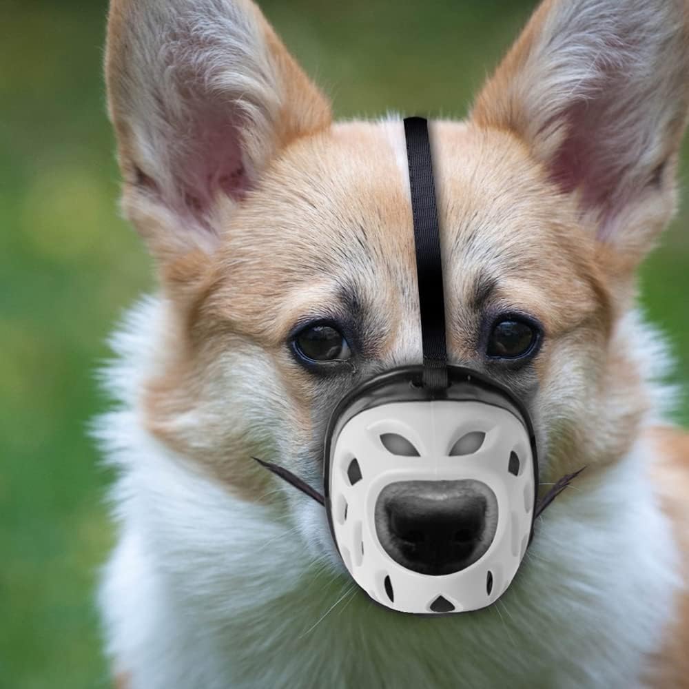 Dog Muzzle, Breathable Basket Muzzles for Small, Medium, Large and X-Large Dogs, Prevent Barking, Biting, Chewing Dog Mouth Cover Gray - Pet Explorer