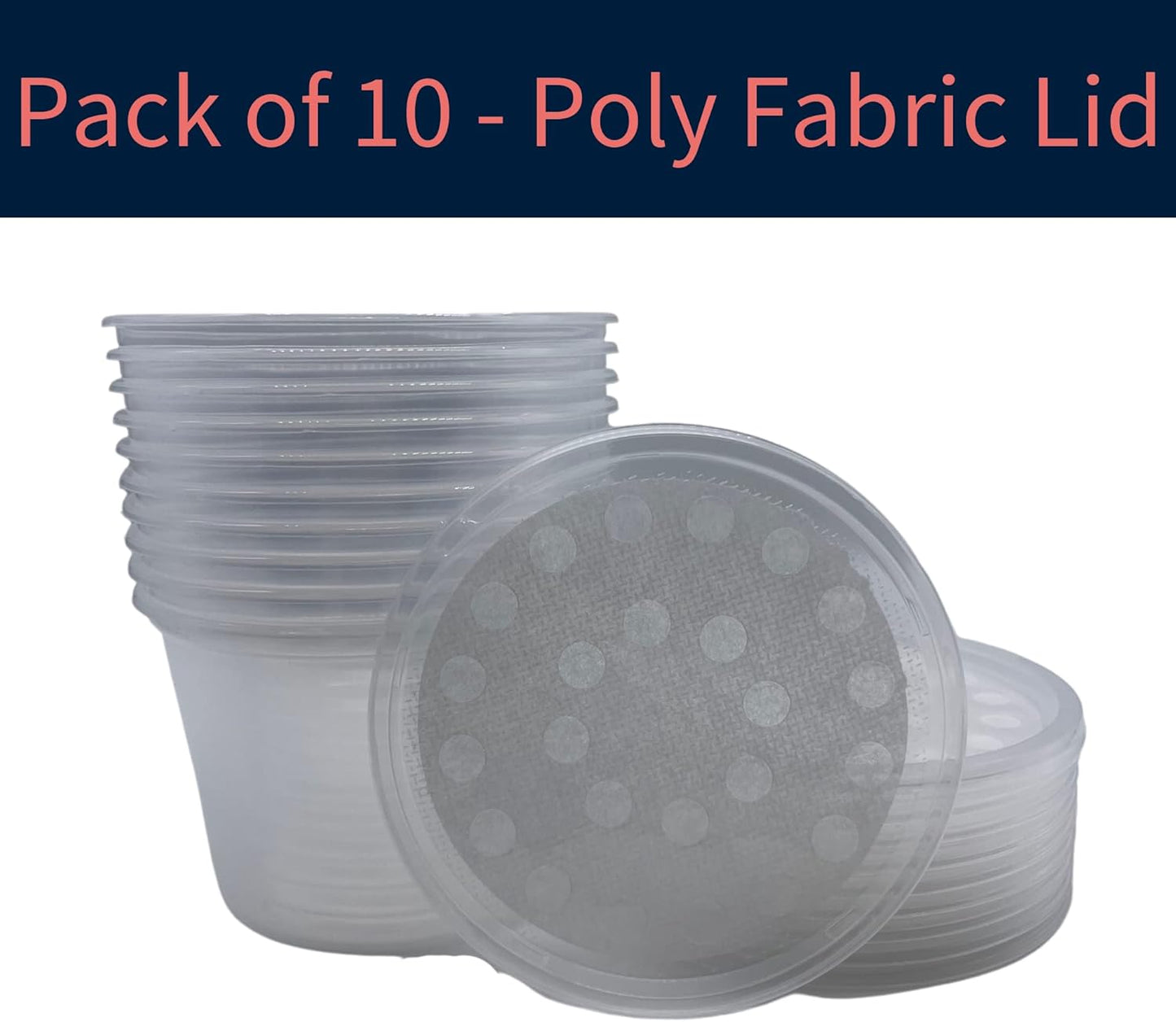 16 oz Deli Cup and Fabric Vented Insect Feeder lids by Snout & Shell - Pack of 10 Cups and lids - Pet Explorer