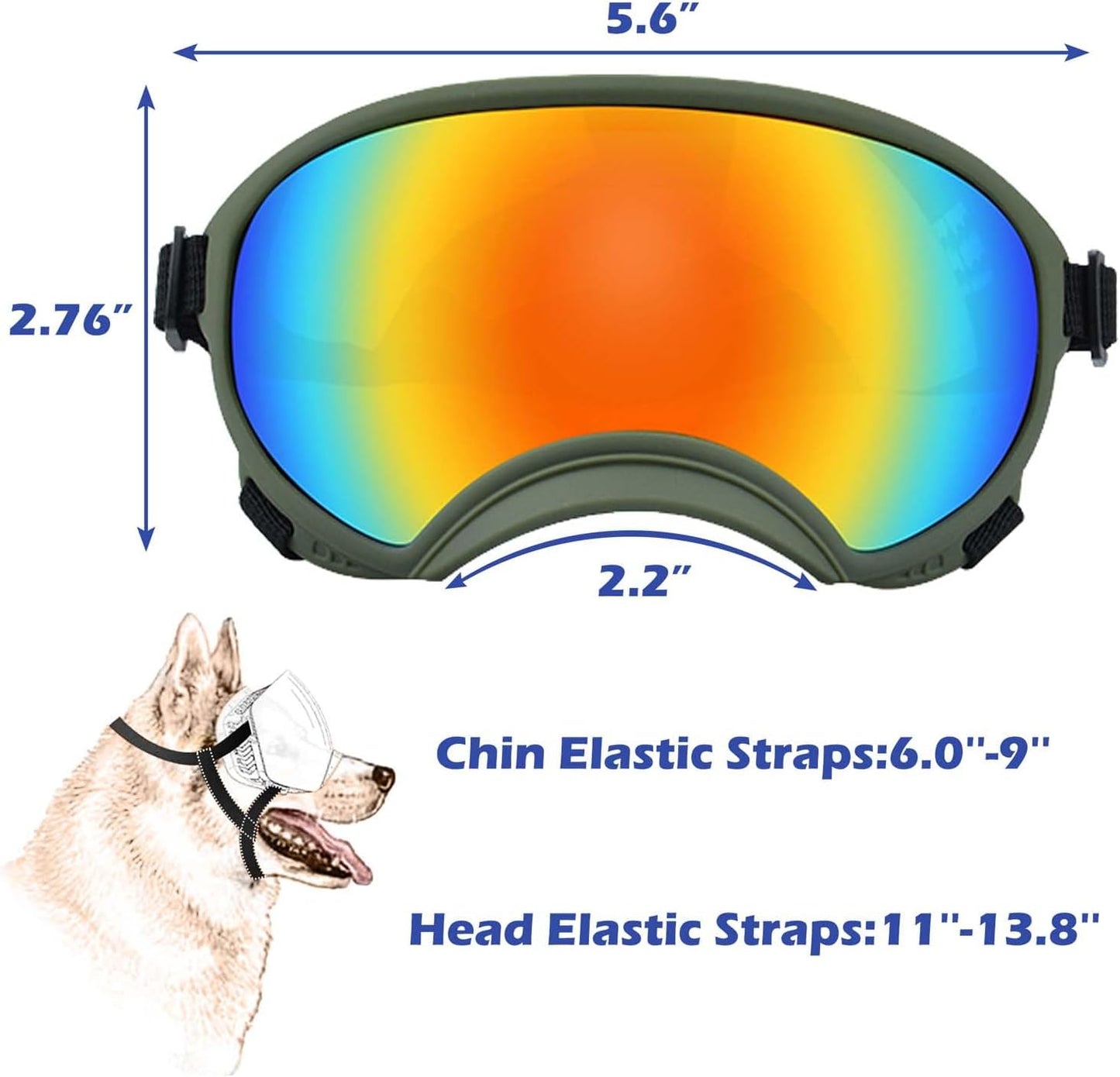 Medium Dog Sunglasses with Adjustable Strap UV Protection, Winproof Dog Puppy Sunglasses, Suitable for Medium Dog Pet Glasses, Dogs Eyes Protection,Soft Dog Goggles - Pet Explorer