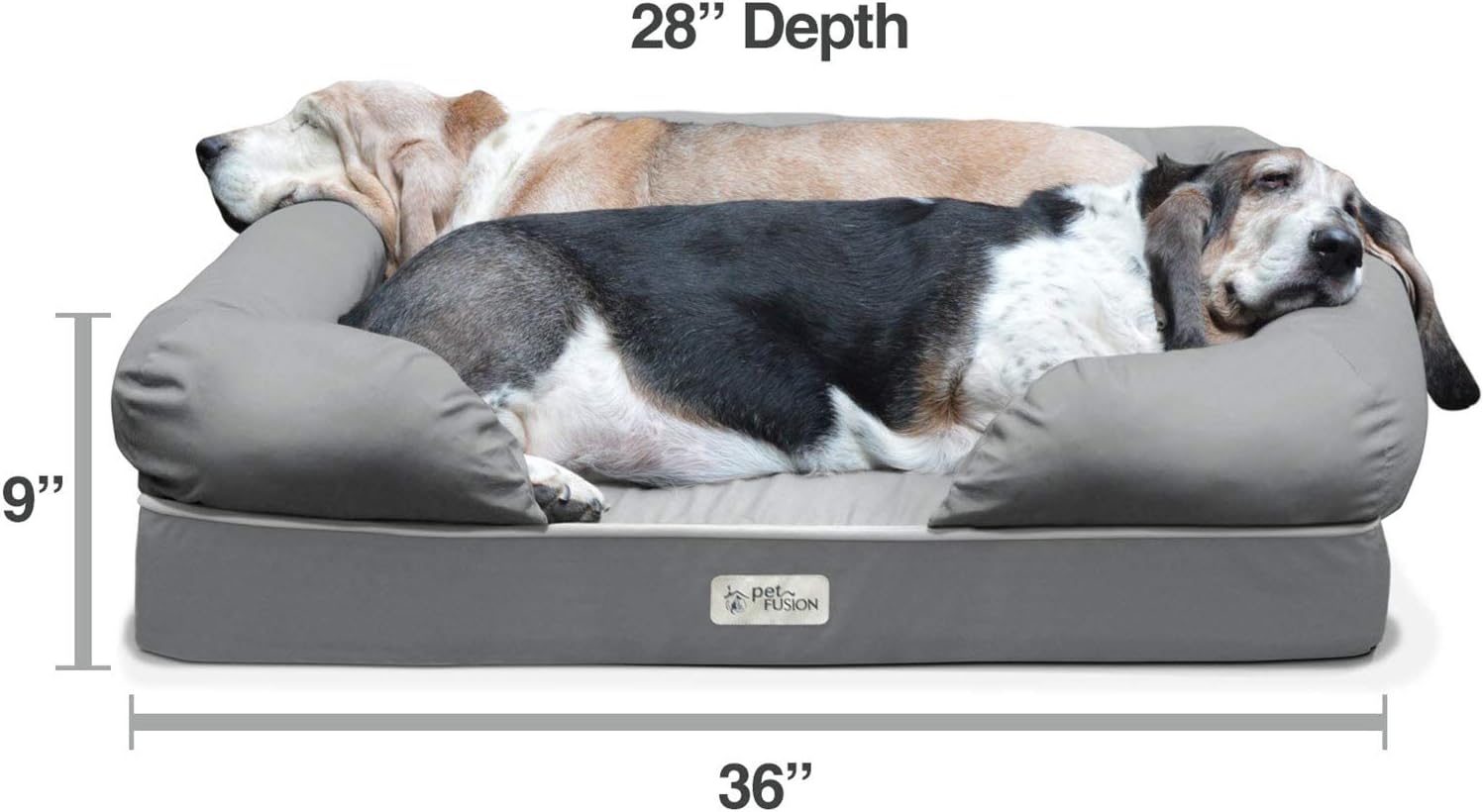 PetFusion Ultimate Dog Bed, Orthopedic Memory Foam, Multiple Sizes and Colors, Medium Firmness Pillow, Waterproof Liner, YKK Zippers, Breathable 35% Cotton Cover - Pet Explorer