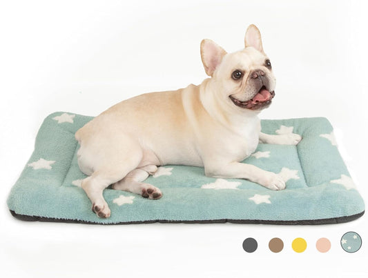 Mora Pets Dog Crate Pad Kennel Dog Bed Mat for Medium Dogs Washable Cute Star Pet Bed for Cage Ultra Soft Flat Puppy Cat Kitten Cushion for Sleeping Anti-Slip Blue 30 x 19 - Pet Explorer