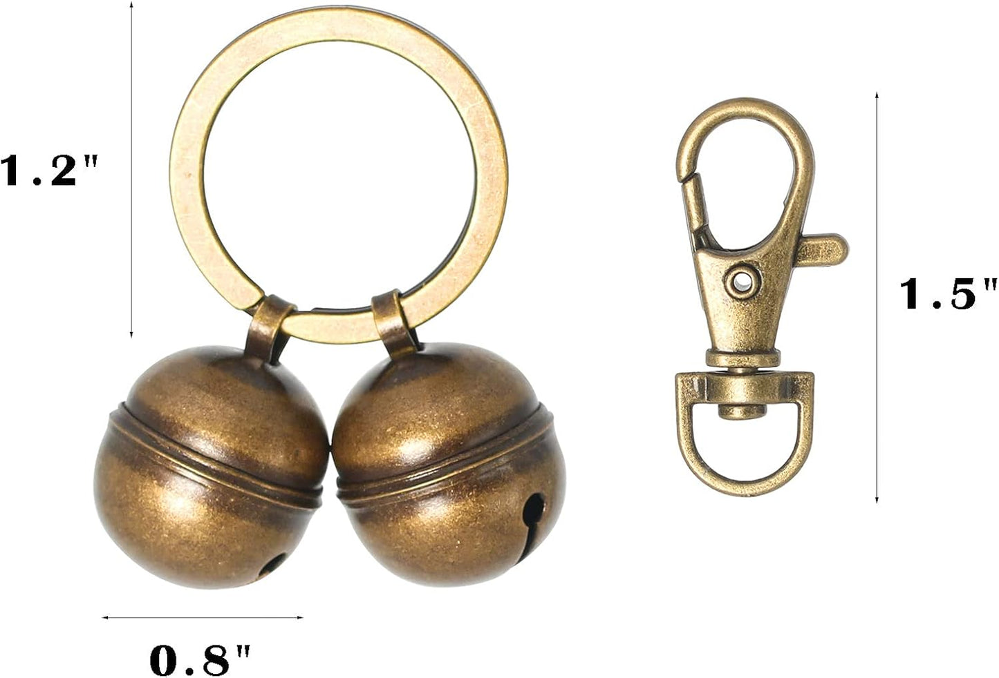 Copper Bells for Dog Collars with Snap Clips - Made of Pure Copper for Dogs/Cat - Clear Sound & No Rust - Save Birds Wildlife, Know Where Your Pet Christmas Sounds - Pet Explorer