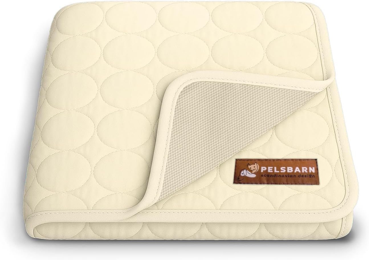 Dog Cooling Mat- Ice Silk Summer Comfort, Self Cooling, Non-Slip Dog Pad, Durable & Washable, Mat for Large Dogs 65x95 cm, Support Shelter Dogs with Every Purchase (Beige) - Pet Explorer
