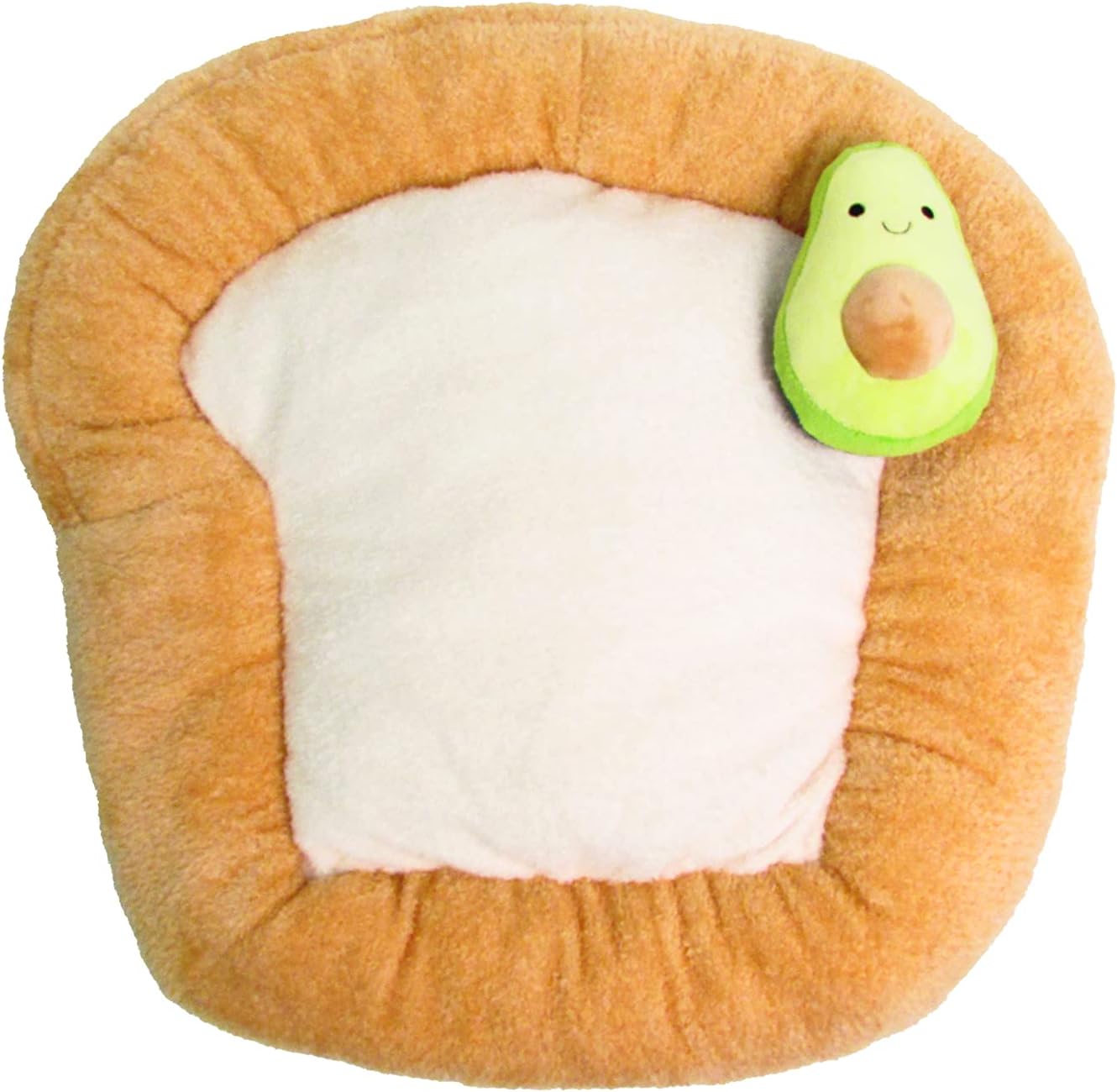 TONBO Soft Plush Small Cute and Cozy Food Dog Cat Bed, Washer and Dryer Friendly (Avocado Toast) - Pet Explorer