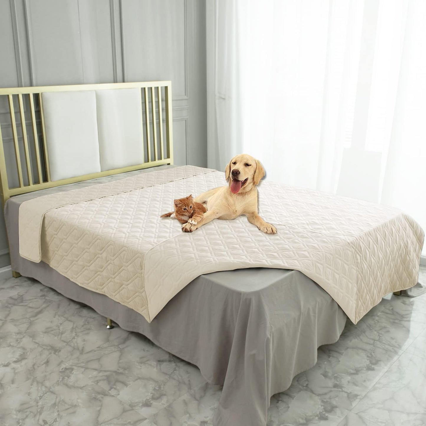Ameritex Waterproof Blanket Reversible Dog Bed Cover Pet Blanket for Furniture Bed Couch Sofa - Pet Explorer