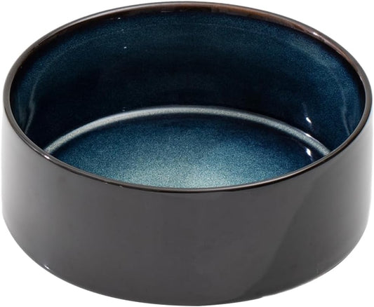 Ceramic 7.3inch Dog Bowl, Food and Water Bowl for Medium Breed Dog, Pet Feeder for Replacement (Single Bowl, Starry Sky) - Pet Explorer