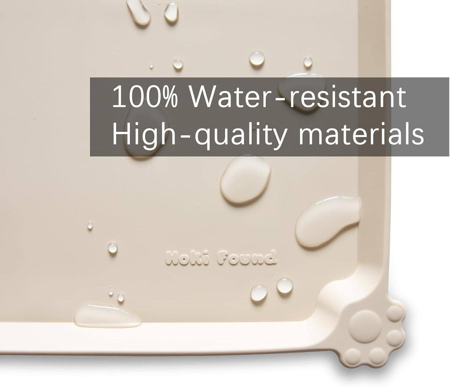 Hoki Found X-Large Non Slip Silicone Pet Food Mats - Tray for Dog Cat Bowl - Waterproof Dog Cat Food Mats for Carpet - Papayawhip - Pet Explorer
