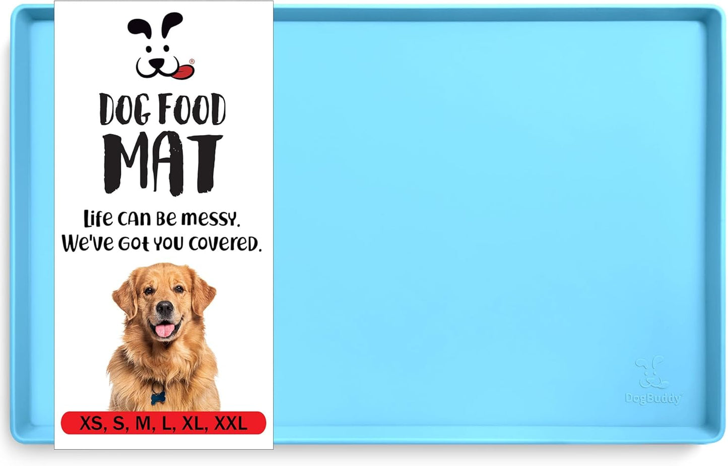 DogBuddy Dog Food Mat – Waterproof Dog Bowl Mat for Food and Water, Silicone Pet Feeding Mats for Floors, Non-Slip Placemat with High Edges for Dogs Bowls, Puppy Essentials (Small: 19"x12", Maya) - Pet Explorer