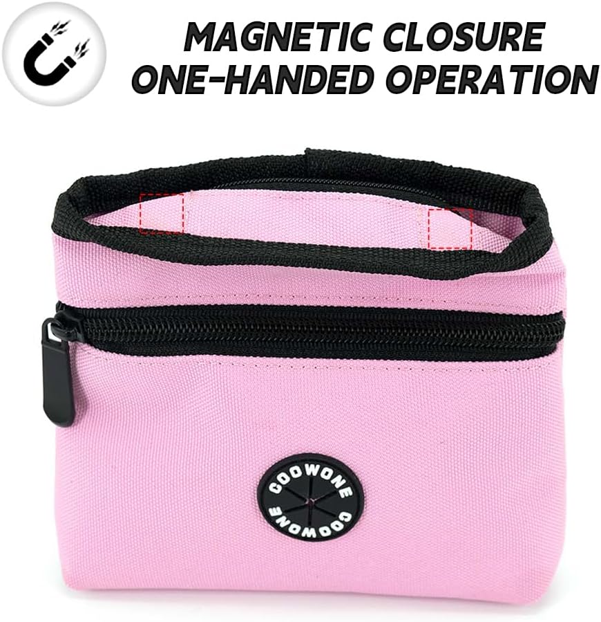 COOWONE Dog Treat Pouch with Pet Training Clicker, Detachable Dog Puppy Training Treat Bag, 900D Oxford Cloth Magnetic Closure Small Dog Walking Bag for Travel or Outdoor Use - Pet Explorer