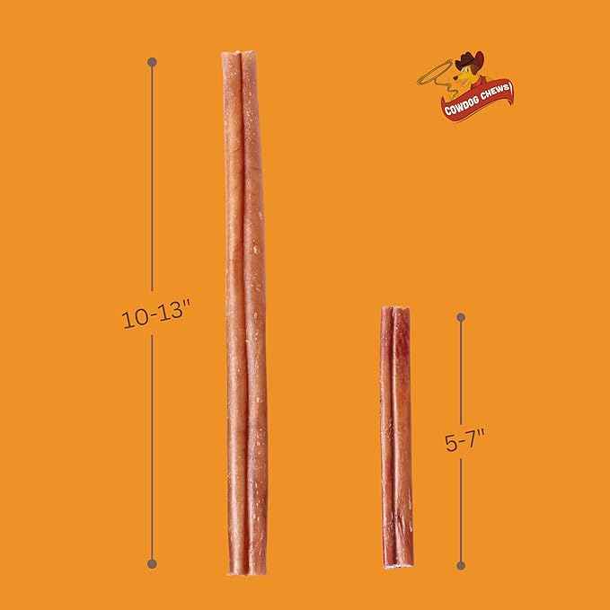 Cowdog Chews Beef Bully Stick: Odor-Free, Fully Digestible Beef Collagen Chews (5-7", 5 Count) - Natural, Grain-Free, Long-Lasting Collagen Bully Stick Substitute for All Dog Breeds