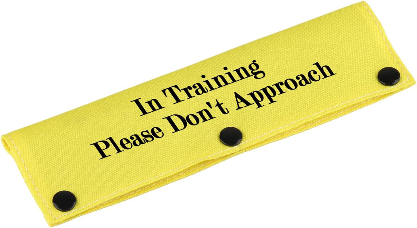 Funny Dog Leash Sleeve in Training Please Don't Approach Dog Leash Wrap Wrap Alert Hanging ID Patch Tag (Don't Approach-YE Sleeve)