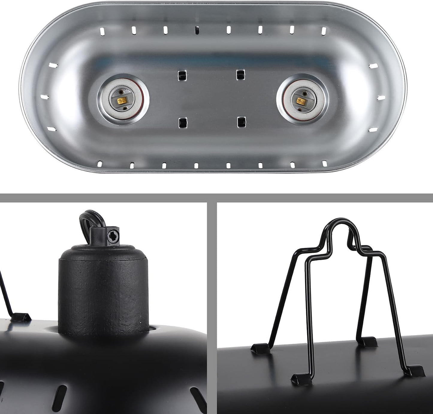 15inch Dual Reptile Light Fixture, Max 150W Dual Reptile Heat Lamp Fixture with 100W Basking Spot Lamp Bulb and 26W UVB Heat Bulb for Bearded Dragon Terrarium and Tortoise Habitat - Pet Explorer