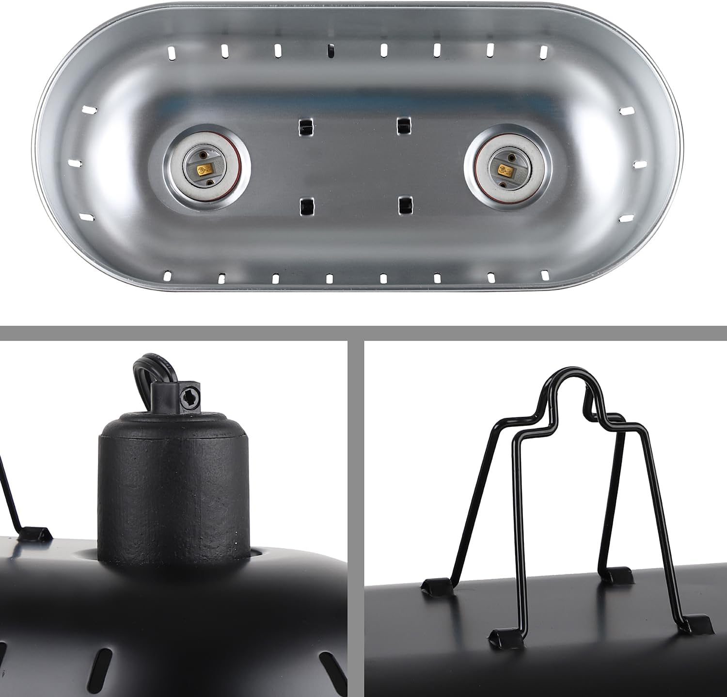 15inch Dual Reptile Light Fixture, Max 150W Dual Reptile Heat Lamp Fixture with 100W Basking Spot Lamp Bulb and 26W UVB Heat Bulb for Bearded Dragon Terrarium and Tortoise Habitat - Pet Explorer