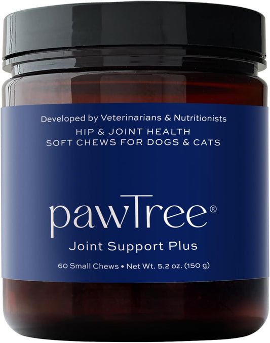 pawTree Joint & Hip Support Supplement for Dogs & Cats with Glucosamine, Chondroitin, MSM, Tumeric & Green Lipped Mussels - Vitamins & Health Essentials - All-Natural Mobility Soft Chews - Pet Explorer