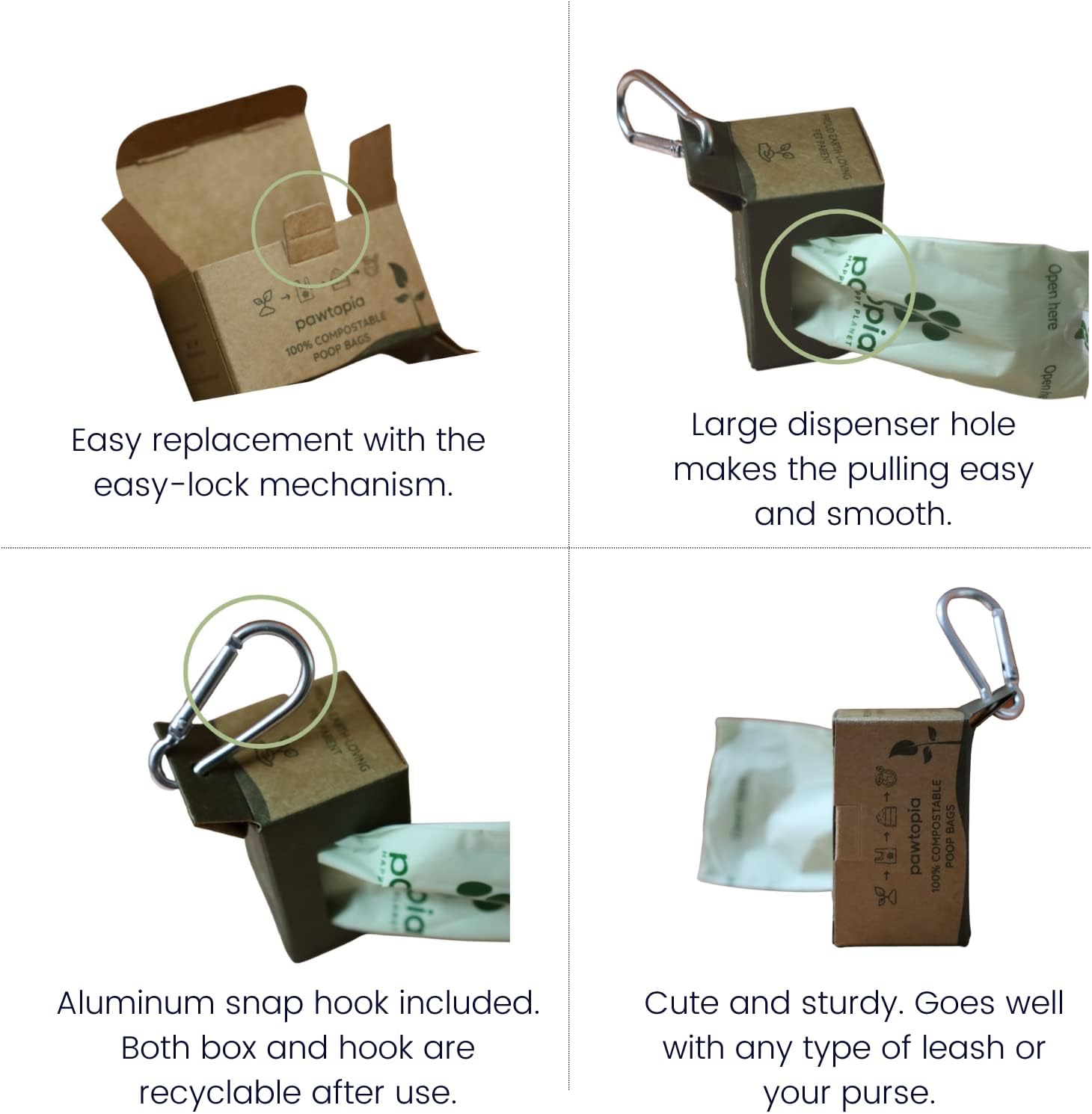 Pawtria Certified Home Compostable Dog Poop Bags (120) + Paper Dispenser, Biodegradable Poop Bags, Cat Litter, Vegetable Starches, Leak proof Dog Waste Bags, Easy to Open, Extra Thick - Pet Explorer