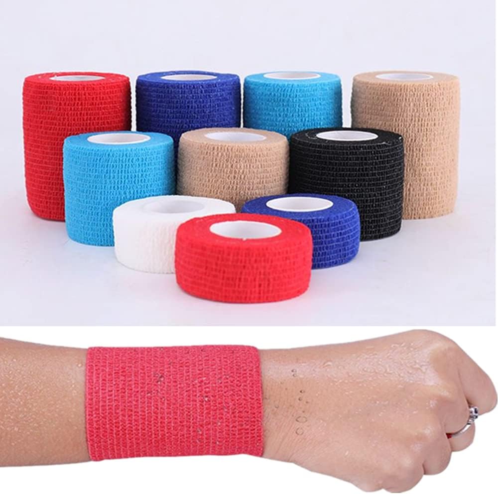 6 Pack 4" x 5 Yards Self Adhesive Bandage Wrap Breathable Cohesive Vet Wrap for Pets, Elastic Self-Adherent Tape for Sports, Wrist, Ankle (Mixed Colors) - Pet Explorer