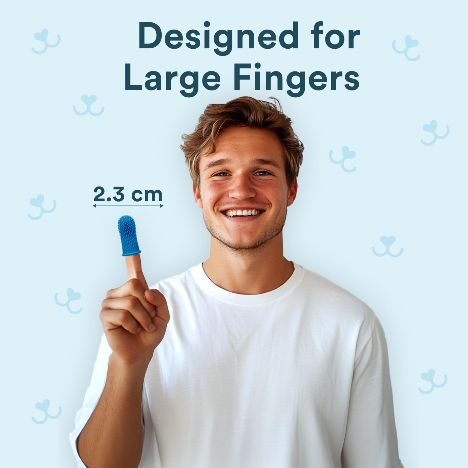 Jasper Large Dog Toothbrush, 360 Degree Pet Tooth Brushing Kit, Cat Toothbrush, Canine Dental Care & Teeth Cleaning Kit, Pet Finger Tooth Brush, Use with Dog Toothpaste, 2-Pack Navy-Blue Large - Pet Explorer