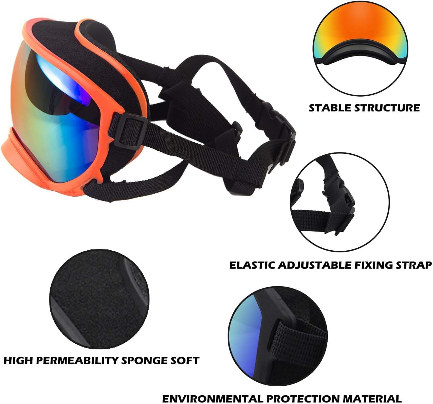 Medium Dog Sunglasses with Adjustable Strap UV Protection, Winproof Dog Puppy Sunglasses, Suitable for Medium Dog Pet Glasses, Dogs Eyes Protection,Soft Dog Goggles - Pet Explorer