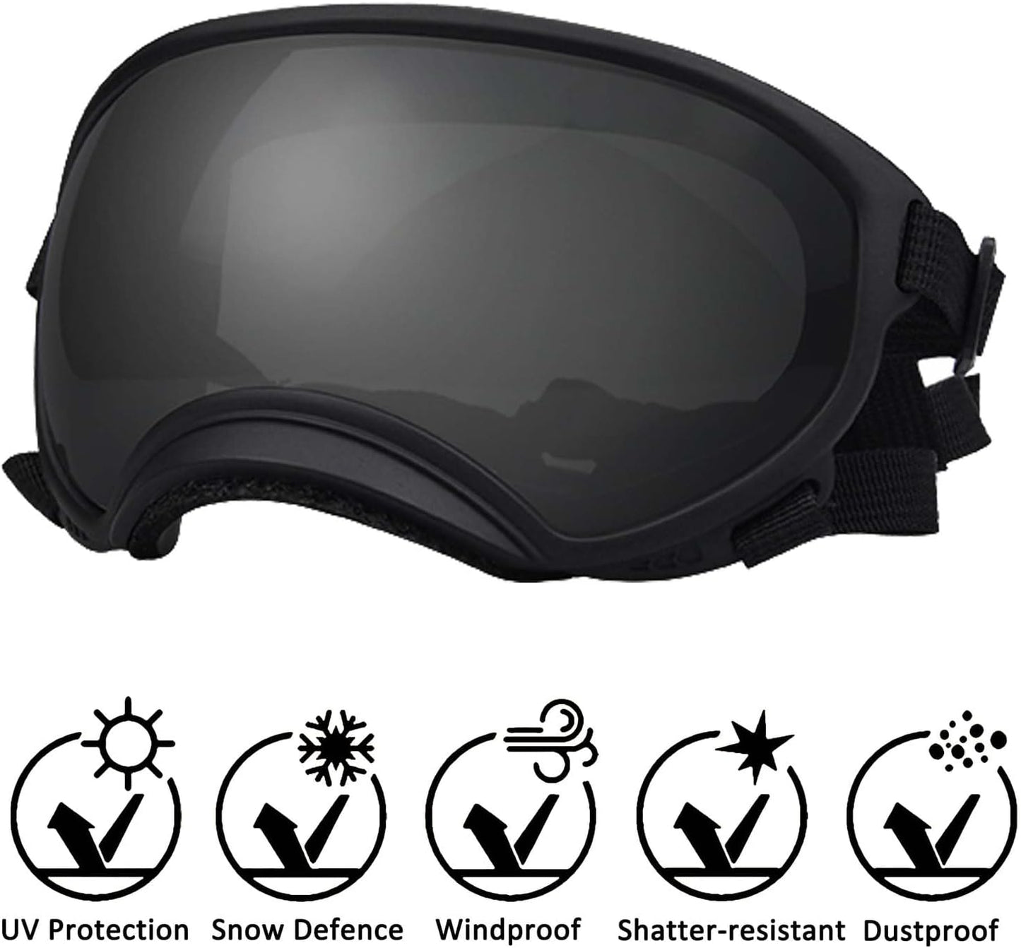 Medium Dog Sunglasses with Adjustable Strap UV Protection, Winproof Dog Puppy Sunglasses, Suitable for Medium Dog Pet Glasses, Dogs Eyes Protection,Soft Dog Goggles - Pet Explorer