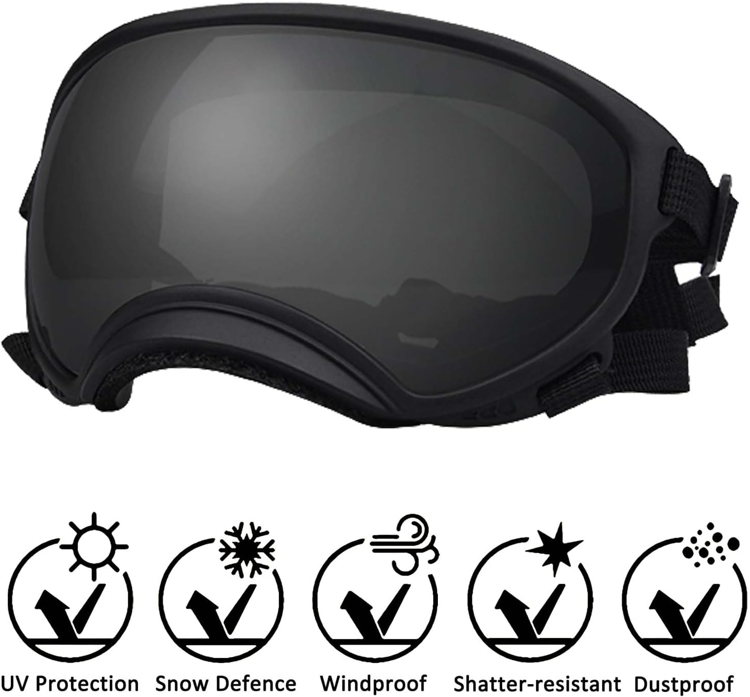 Medium Dog Sunglasses with Adjustable Strap UV Protection, Winproof Dog Puppy Sunglasses, Suitable for Medium Dog Pet Glasses, Dogs Eyes Protection,Soft Dog Goggles - Pet Explorer