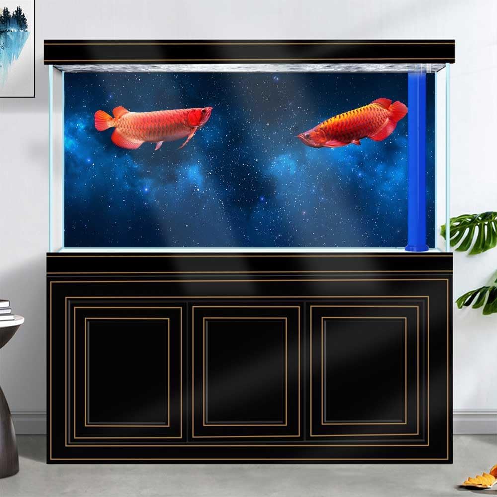 30X12IN Starry Aquarium Background, Art Starry Fish Tank Decorations Background, with 8 EVA Double-Sided Tape - Pet Explorer