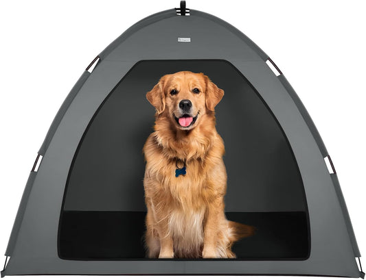 Gray Extra Large Outdoor Cat and Dog Tent House, Waterproof, Washable, Indoor/Outdoor Cave Nest Bed - Pet Explorer