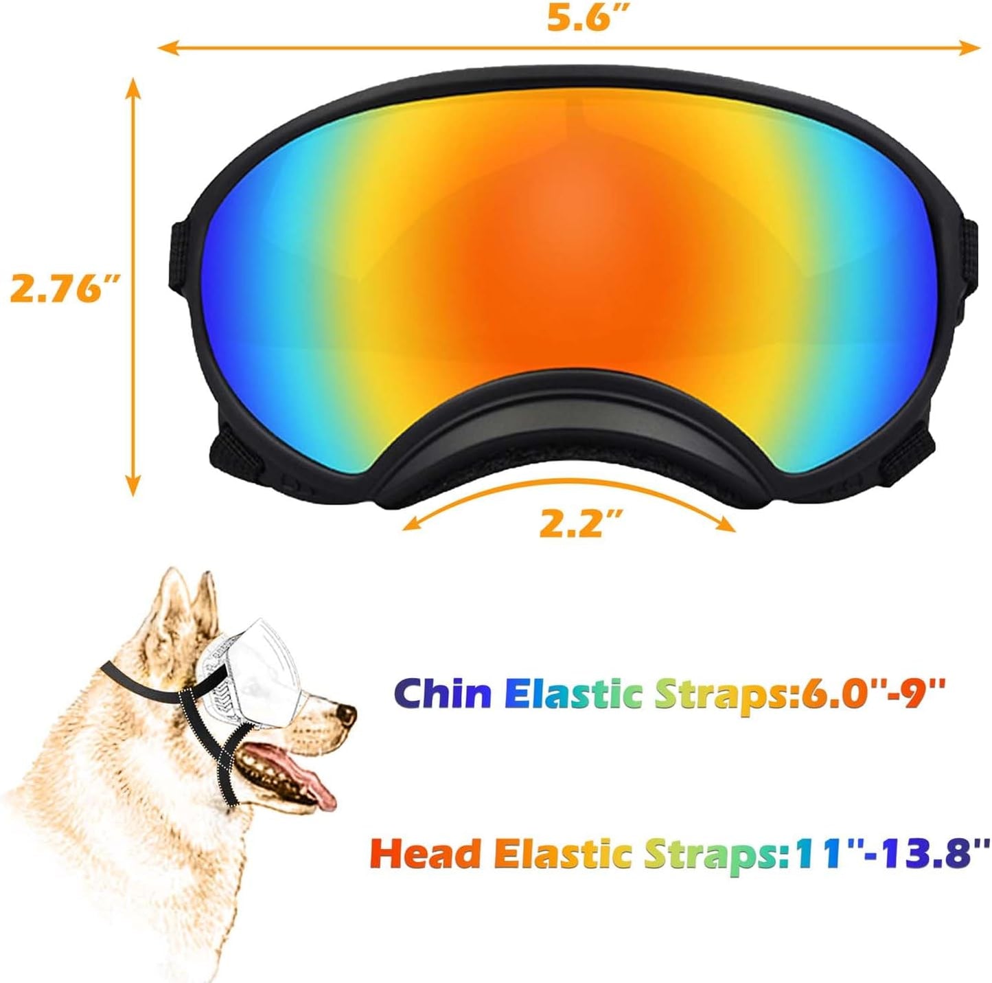 Medium Dog Sunglasses with Adjustable Strap UV Protection, Winproof Dog Puppy Sunglasses, Suitable for Medium Dog Pet Glasses, Dogs Eyes Protection,Soft Dog Goggles - Pet Explorer