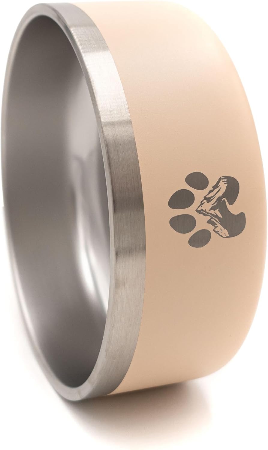 Stainless Steel Dog Bowl for Small-Large Dogs | Double Wall Insulated, Non-Slip Base Heavy Duty Water and Food Bowls for Dogs & Cats | Pet Safe BPA Free & Dishwasher Safe | 64 Oz - Khaki - Pet Explorer