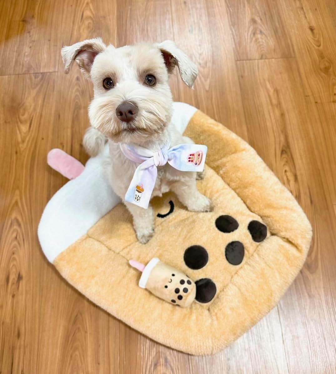 TONBO Soft Plush Small Cute and Cozy Food Dog Cat Bed, Washer and Dryer Friendly (Boba) - Pet Explorer