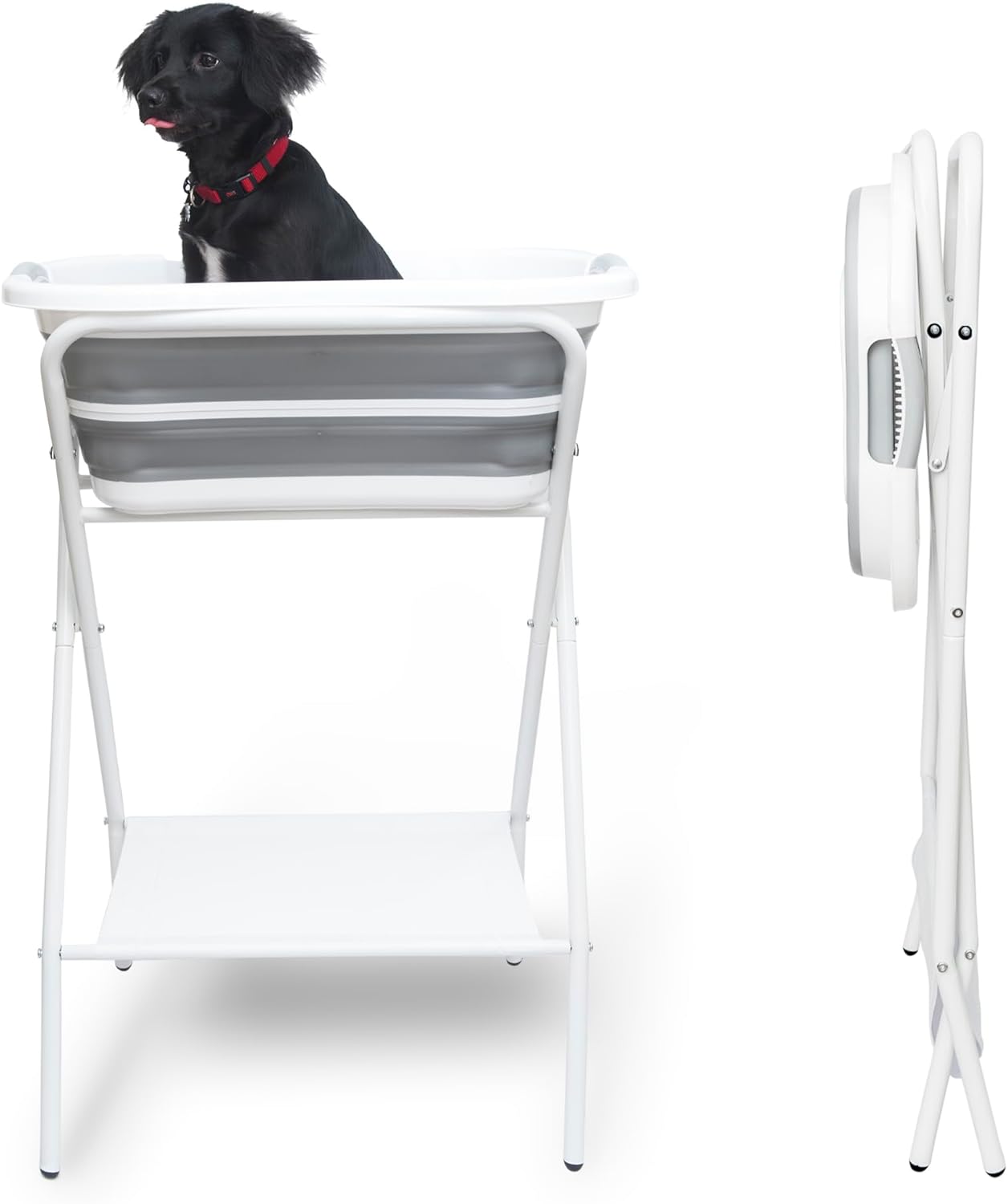 Smoochie 2 in 1 Dog Bathtub Washing Station, Elevated Pet Bath Tub, Collapsible and Portable Bathtub for Dogs, Cats Bathing, Shower and Grooming, Indoor and Outdoor - Pet Explorer