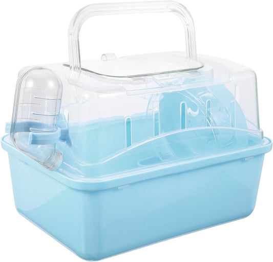 Hamster Cage - Small Pet Carrying Container, Clear Stand, Outdoor Travel House, Fully Transparent Plastic, 11.00X6.7in - Pet Explorer