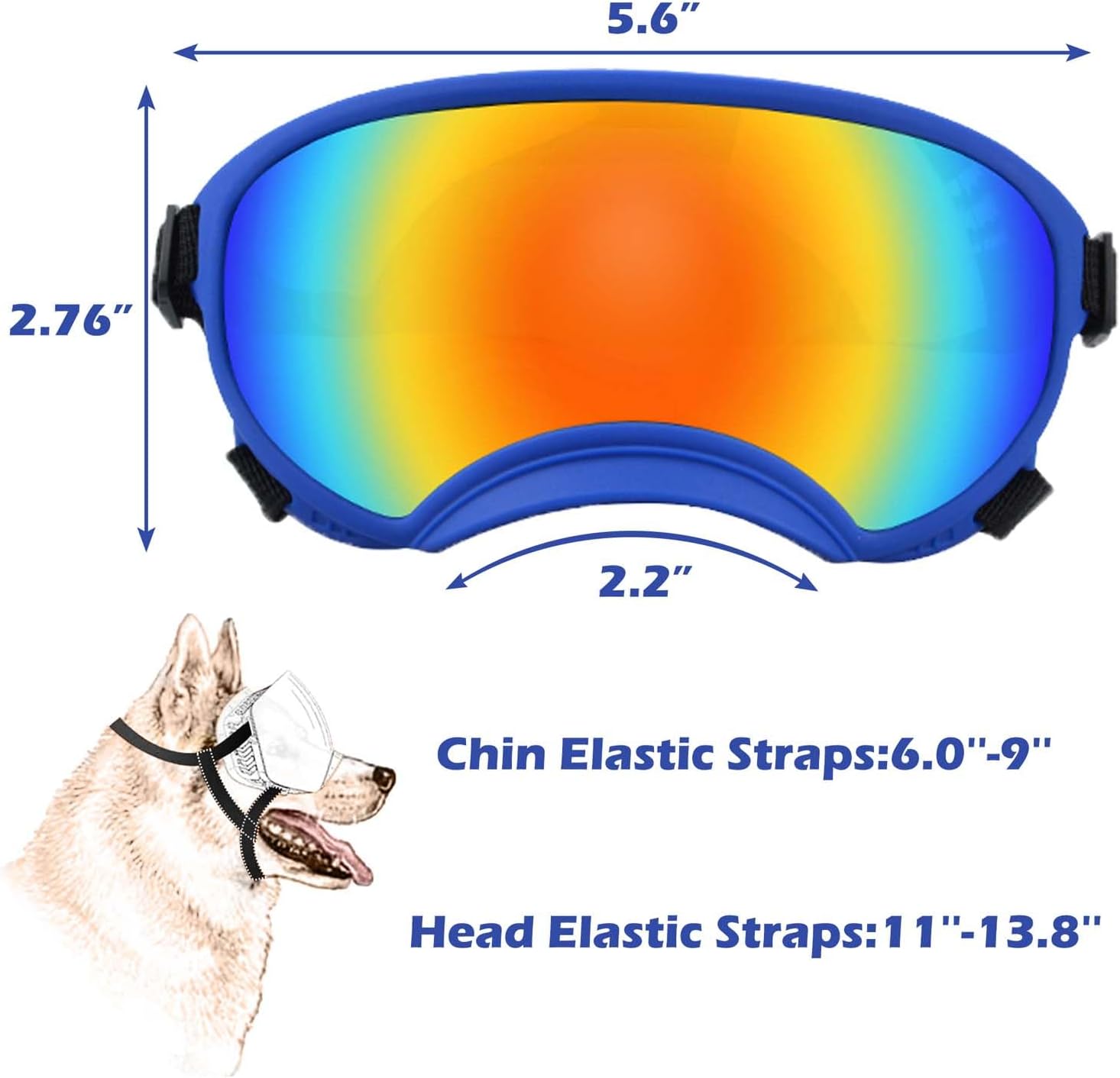 Medium Dog Sunglasses with Adjustable Strap UV Protection, Winproof Dog Puppy Sunglasses, Suitable for Medium Dog Pet Glasses, Dogs Eyes Protection,Soft Dog Goggles - Pet Explorer