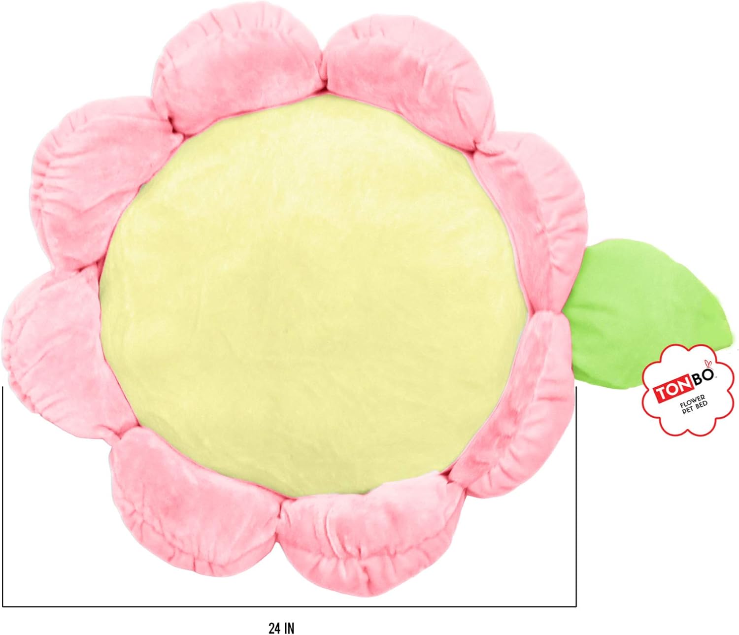 TONBO Soft Plush Small Cute and Cozy Pastel Pink Flower Dog Cat Bed, Washer and Dryer Friendly, (Pastel Pink) - Pet Explorer